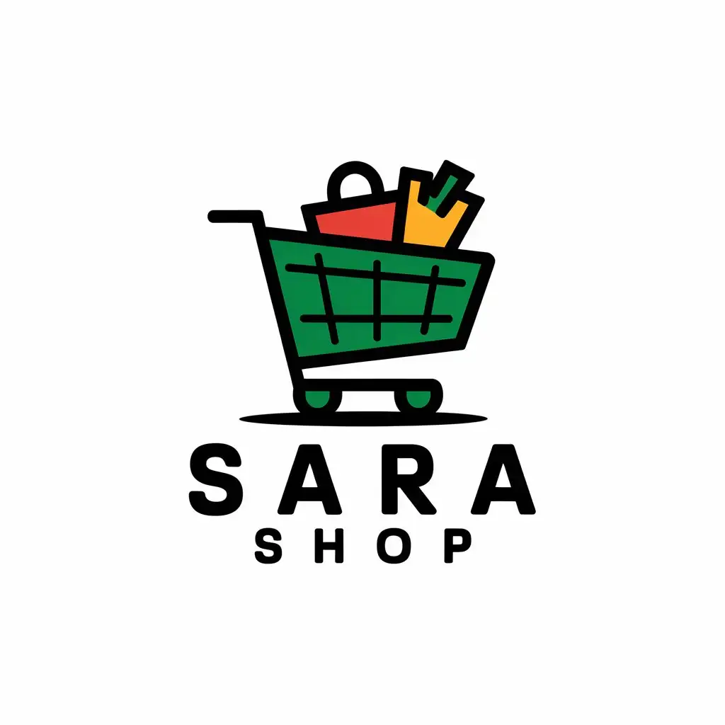 LOGO Design for SARA SHOP Vector Design with Clear Background for Restaurant Industry