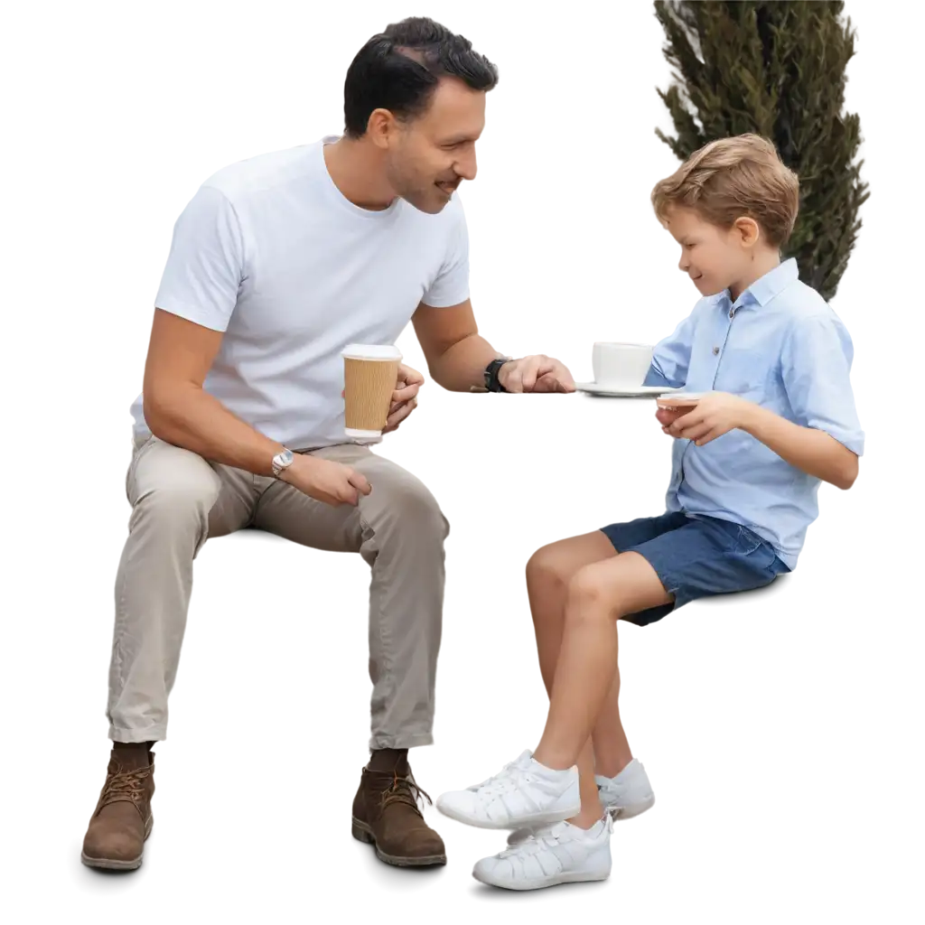 Father-and-Child-Having-Coffee-AIGenerated-PNG-Image