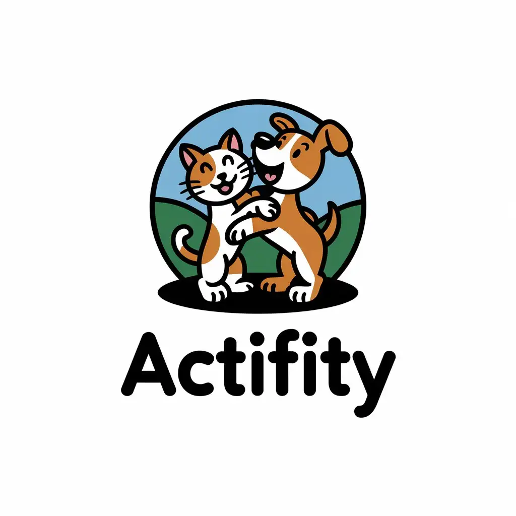 LOGO Design for Actifity CatDog Symbol with Moderate Style for Animal Pet Industry