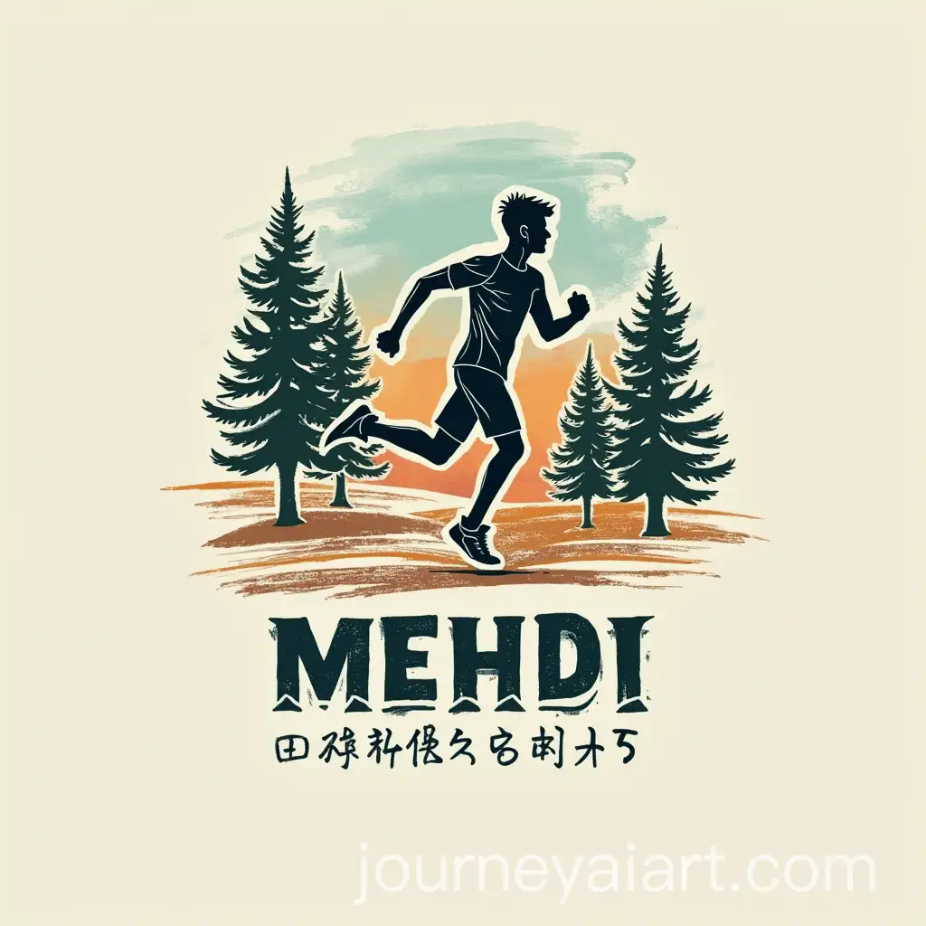 Typography-Design-with-MEHDI-Featuring-Running-Men-and-Nature-Elements