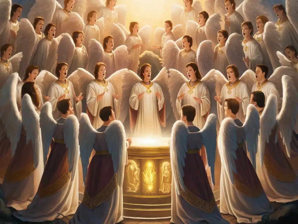 CHOIR OF ANGELS CHANTING PSALMS, NOMINA SACRA