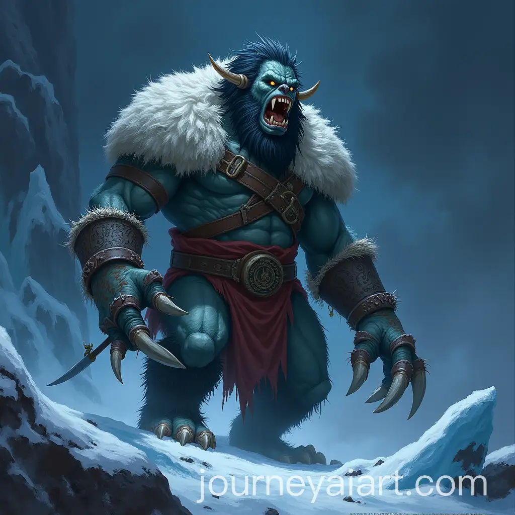 HalfOrc-Beast-Barbarian-in-Ice-Cave-Fantasy-Art