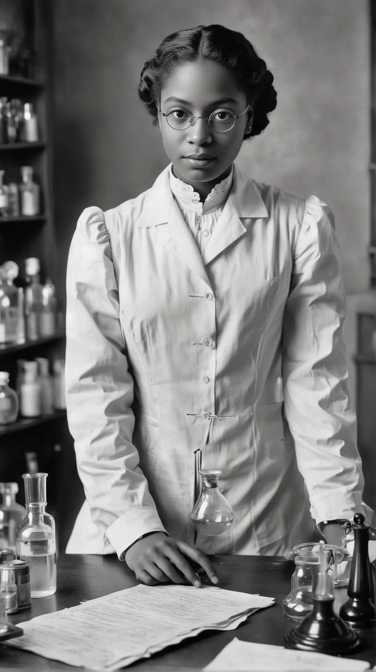 African American Chemist in Her 1900s Office