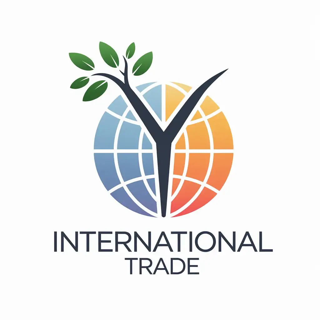 a vector logo design,with the text "international trade", main symbol:yerwoo,Moderate,be used in Internet industry,clear background