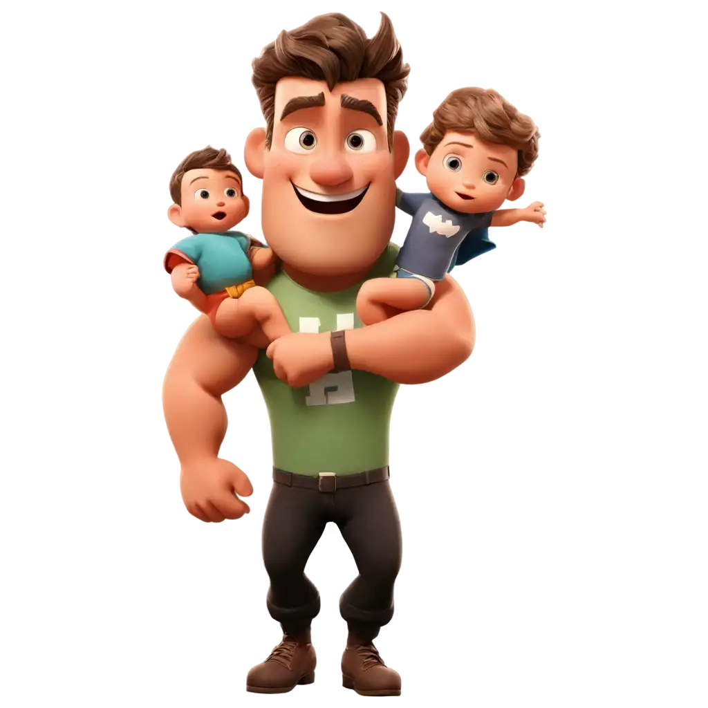 Powerful-Cartoon-Hero-Holding-Baby-PNG-Image-Inspiring-Strength-and-Compassion