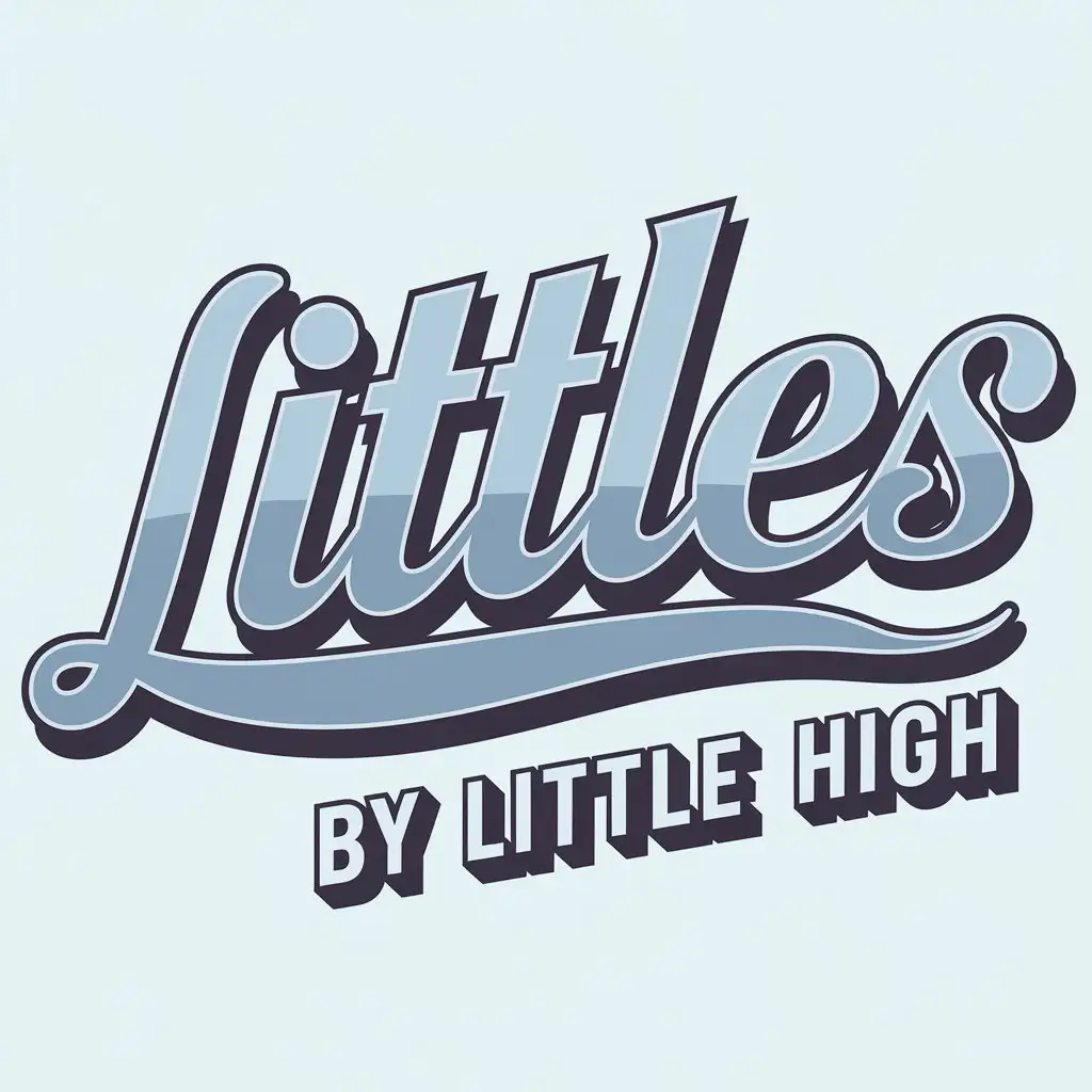 LOGO Design for Littles by Little High Water Blue Typography with Subtle Italic Style