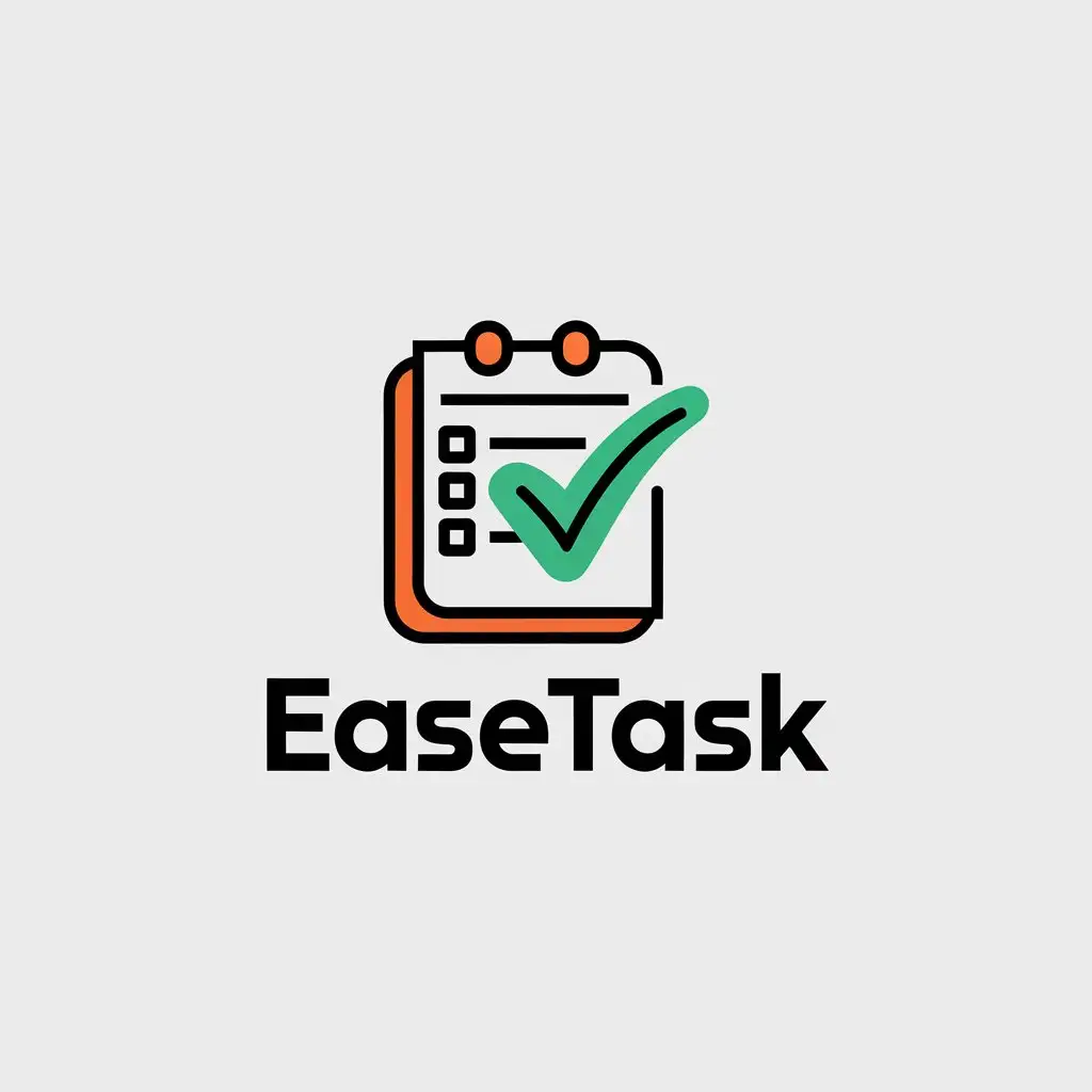 LOGO Design for EaseTask Vector with Notepad Symbol and Clear Background Theme