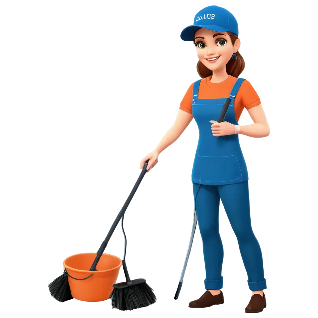 HighQuality-PNG-Illustration-of-Cleaning-Service-and-Employee-for-Professional-Use