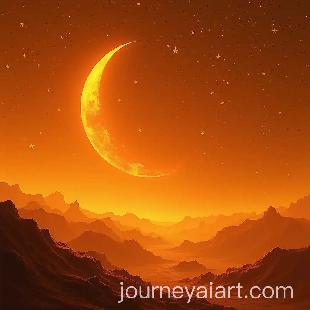 CrescentAI-Art-Prompt-Expansion-Moon-in-a-Starry-Orange-Sky