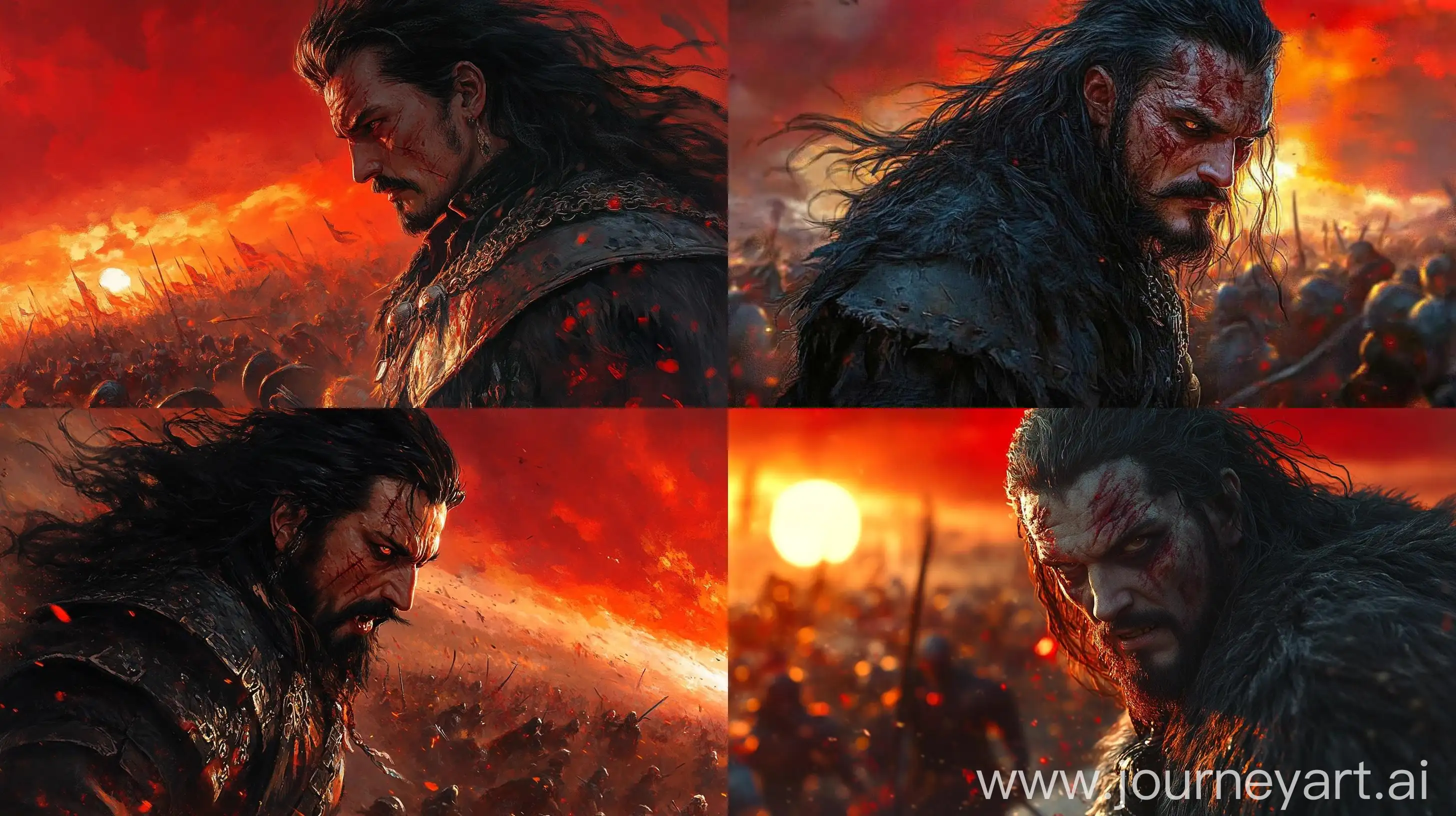 Epic-Battle-Scene-with-Vlad-Tepes-in-Dramatic-Red-Sky