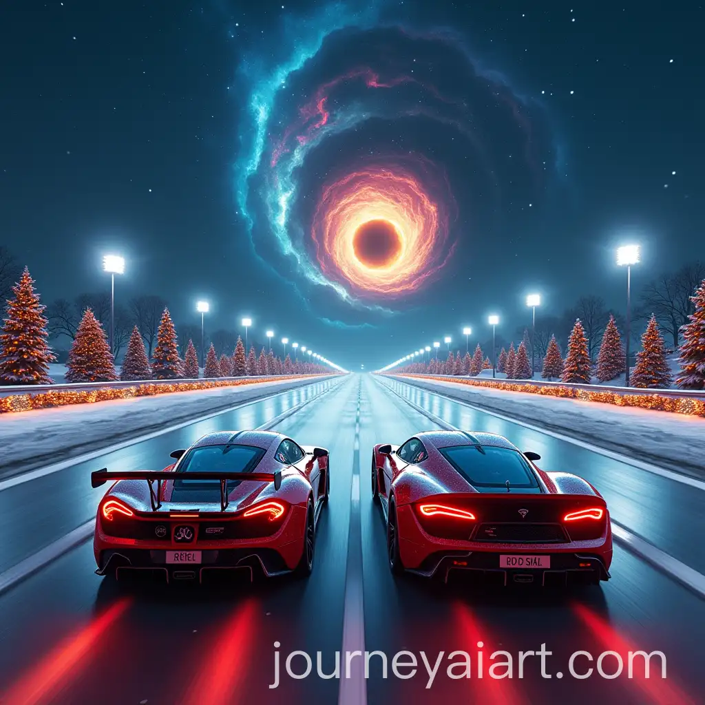 HighSpeed-Supercar-Race-Under-Christmas-Lights-and-Cosmic-Skies