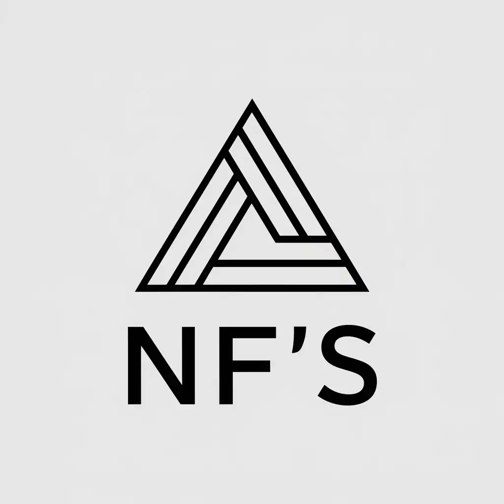 a vector logo design,with the text "NF's", main symbol:Triangle,complex,be used in Others industry,clear background