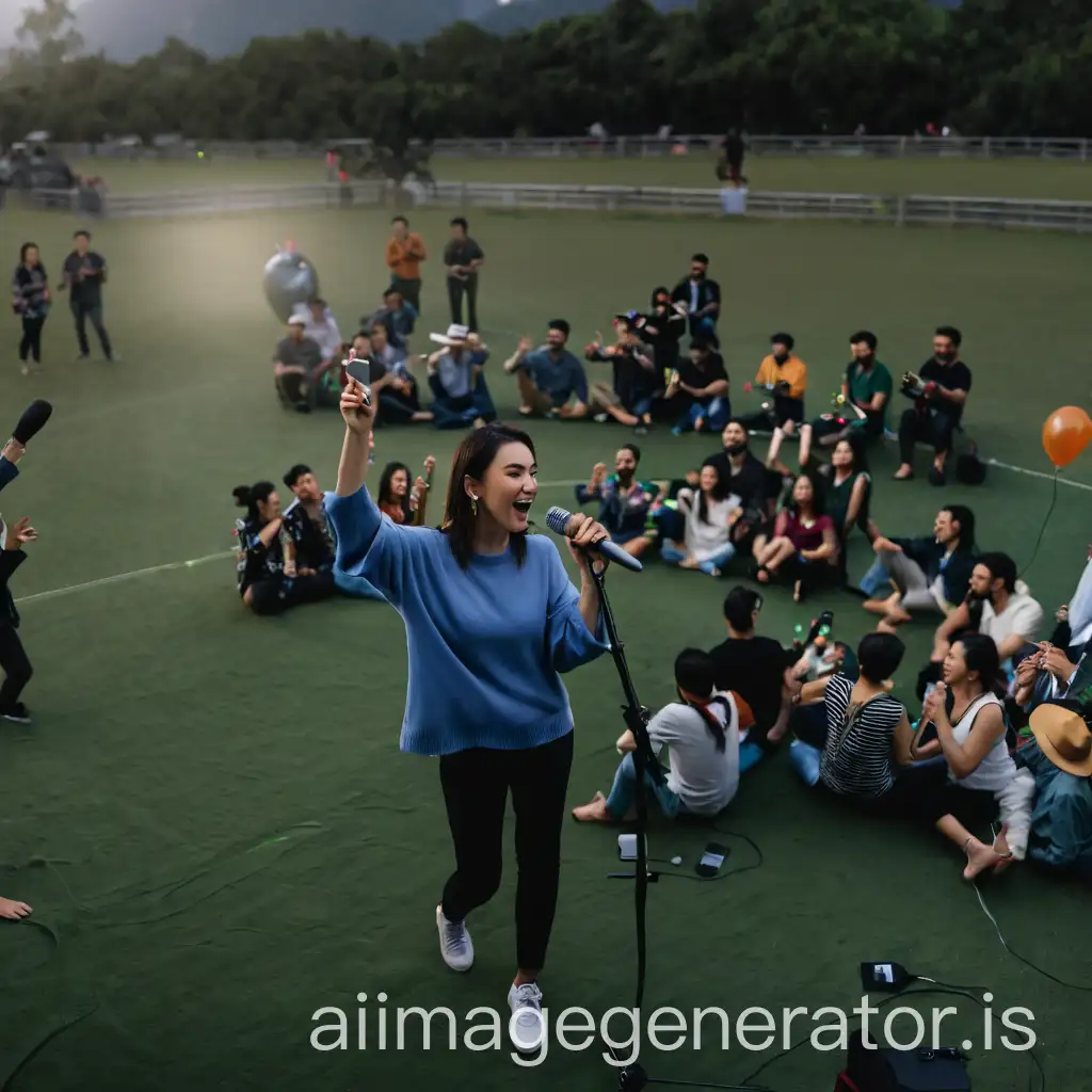 Woman-Holding-Microphone-at-Center-of-a-Vibrant-Party-Celebration