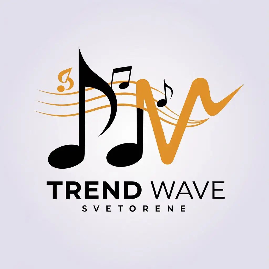 LOGO Design for Trend Wave Minimalistic Note Music and Wave Theme