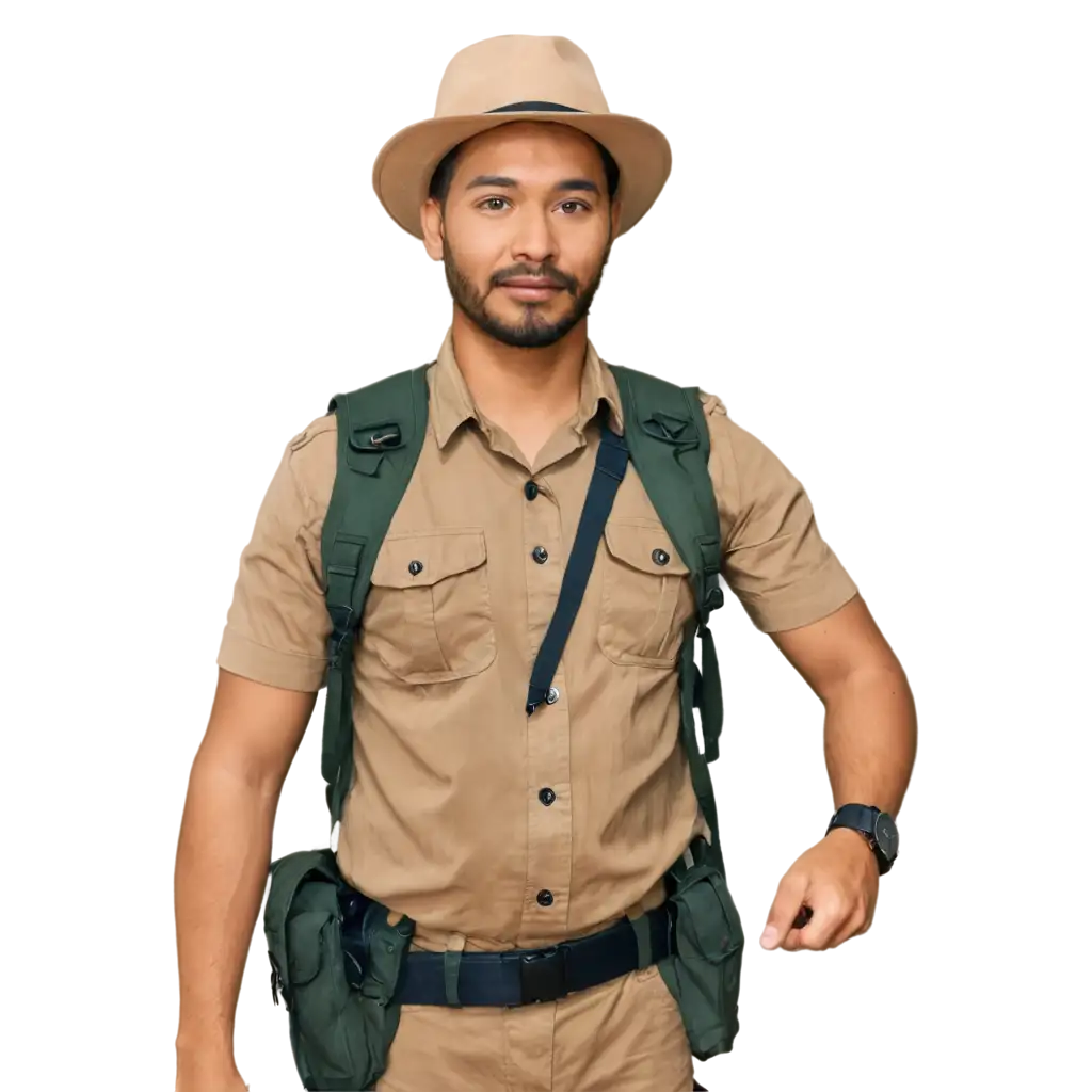 Malaysian-Male-Government-Game-Ranger-PNG-Image-Emerging-from-National-Park