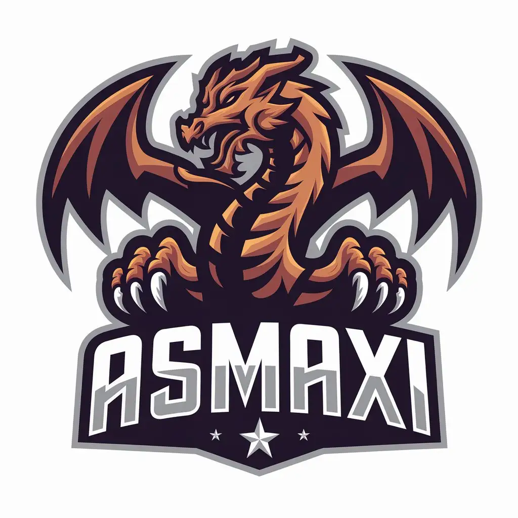 LOGO Design for ASMAXI Dragon Symbol with a Sporty and Dynamic Theme for the Fitness Industry