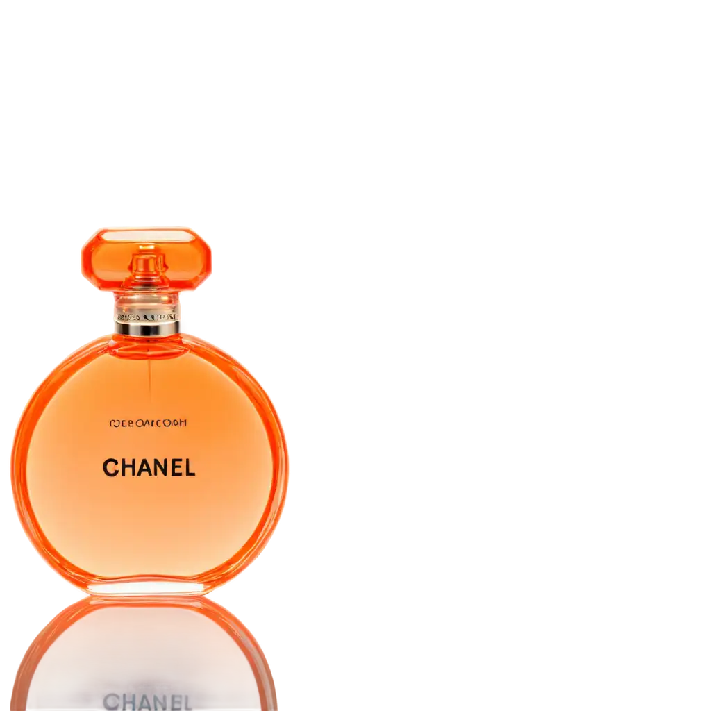 Transparent-Light-Orange-Chanel-Perfume-Bottle-PNG-Image-Enhancing-Elegance-and-Clarity