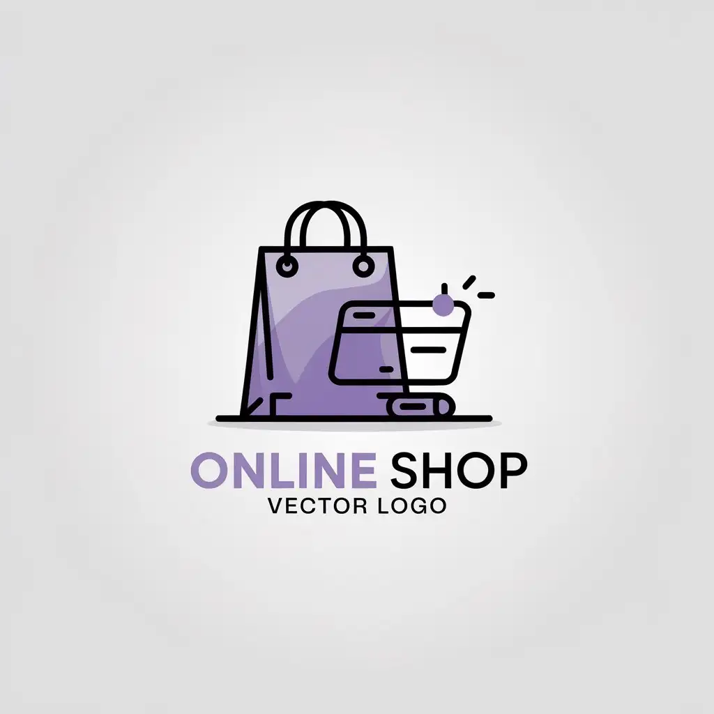 LOGO Design for Online Shop ECommerce Minimalistic Purple Theme for Technology Industry