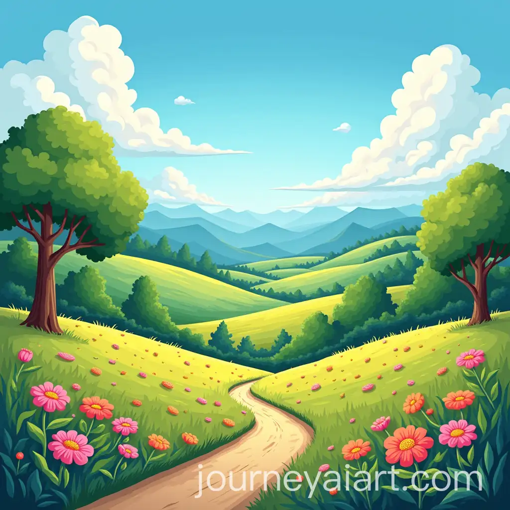 Vibrant-Cartoon-Landscape-with-Lively-Colors-andAI-Image-Prompt-Expansion-Dynamic-Elements