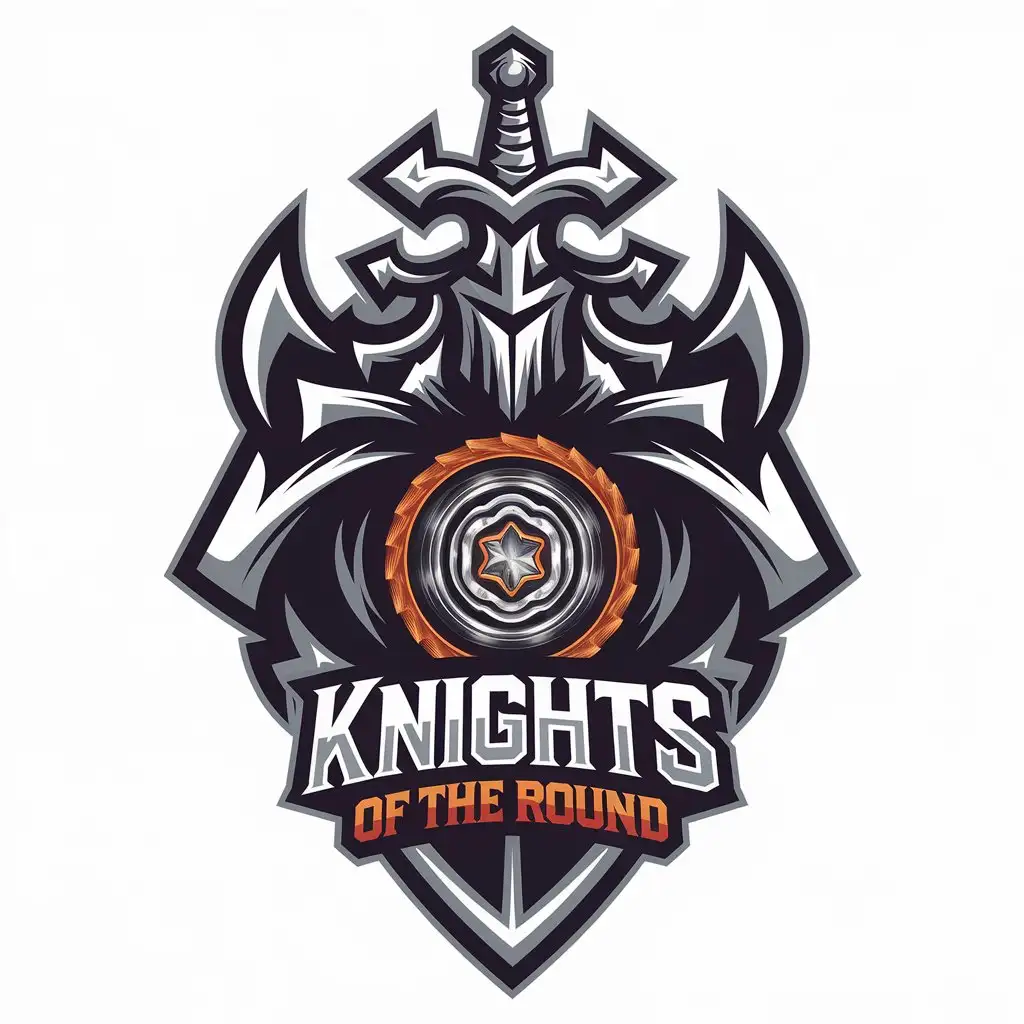 LOGO Design for Knights of the Round Sword Knight and Beyblade Theme for Sports Fitness Industry