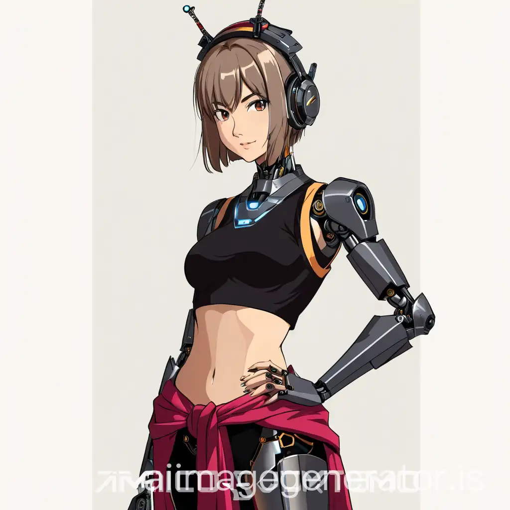 Female-Character-with-Metallic-Robotic-Limbs-and-Headband-Standing-with-Rightward-Pose