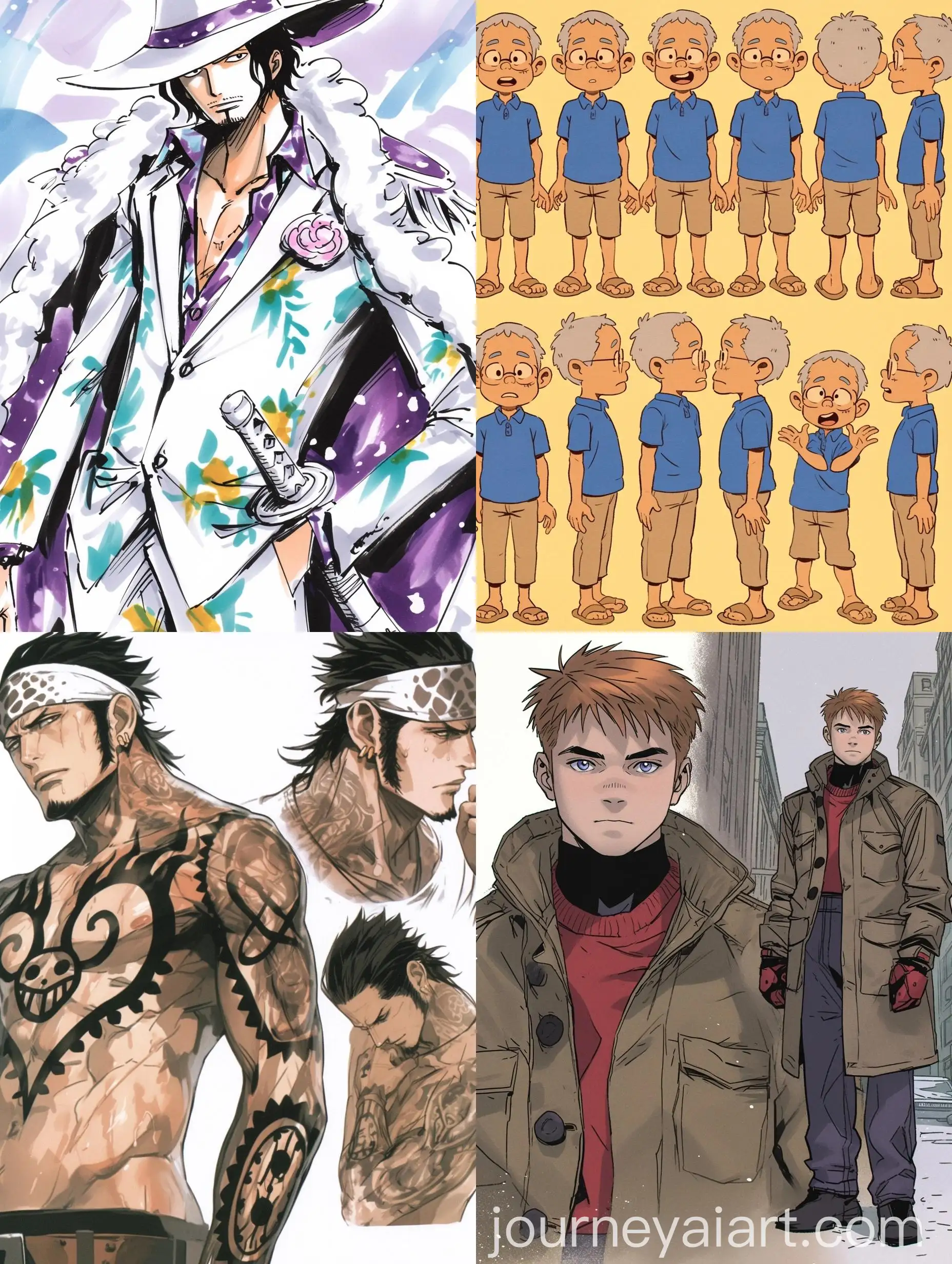 Colorful-Manga-Character-Sheet-with-Copic-Style-Illustration