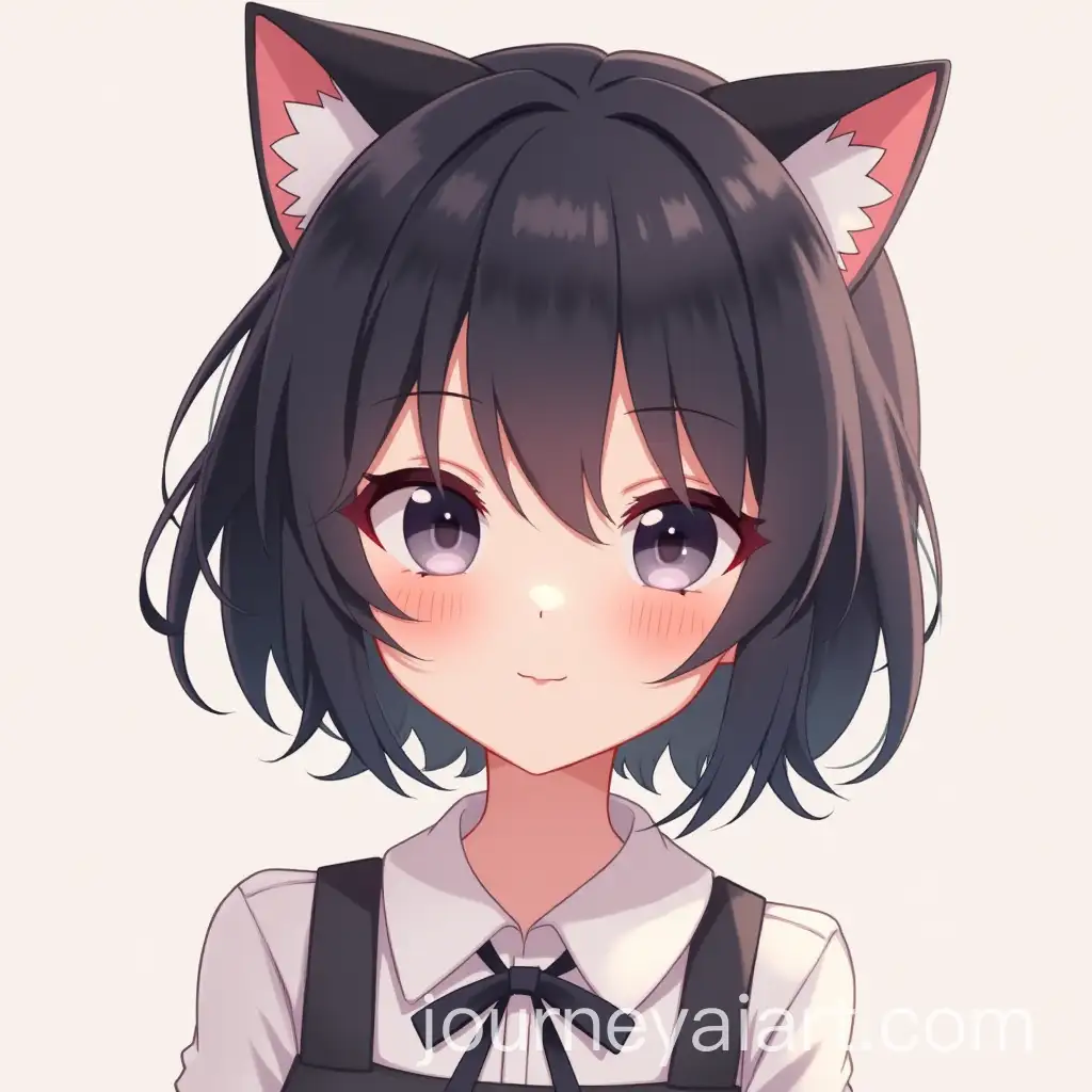 Anime-Style-Cute-Girl-with-Cat-Ears-and-Short-Dark-Hair