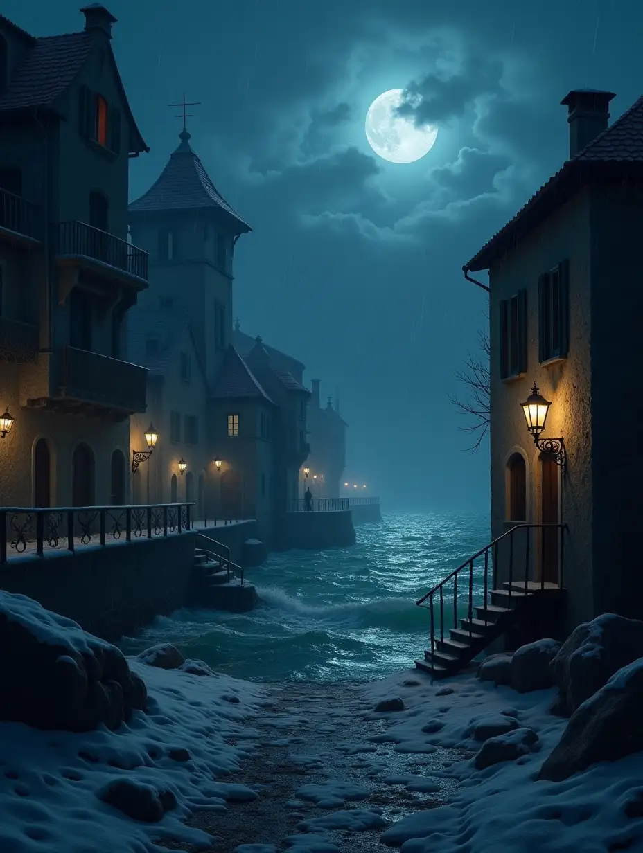 Dark-Fantasy-Winter-Storm-at-an-Old-Italian-Port
