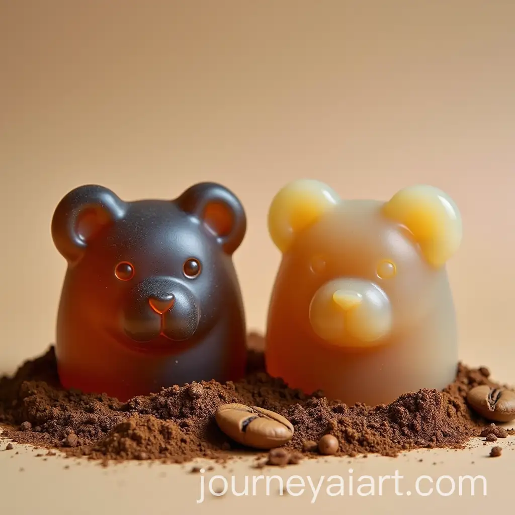 Bear-Face-Soap-Bars-with-Ground-Coffee-Transparent-and-Light-Brown