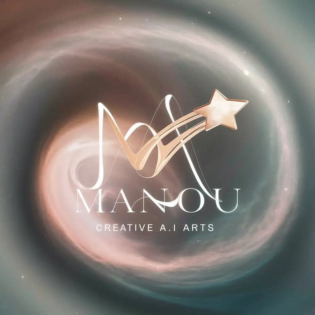 Dreamy Logo Design in Cosmic Colors for Manou Creative Ai Arts