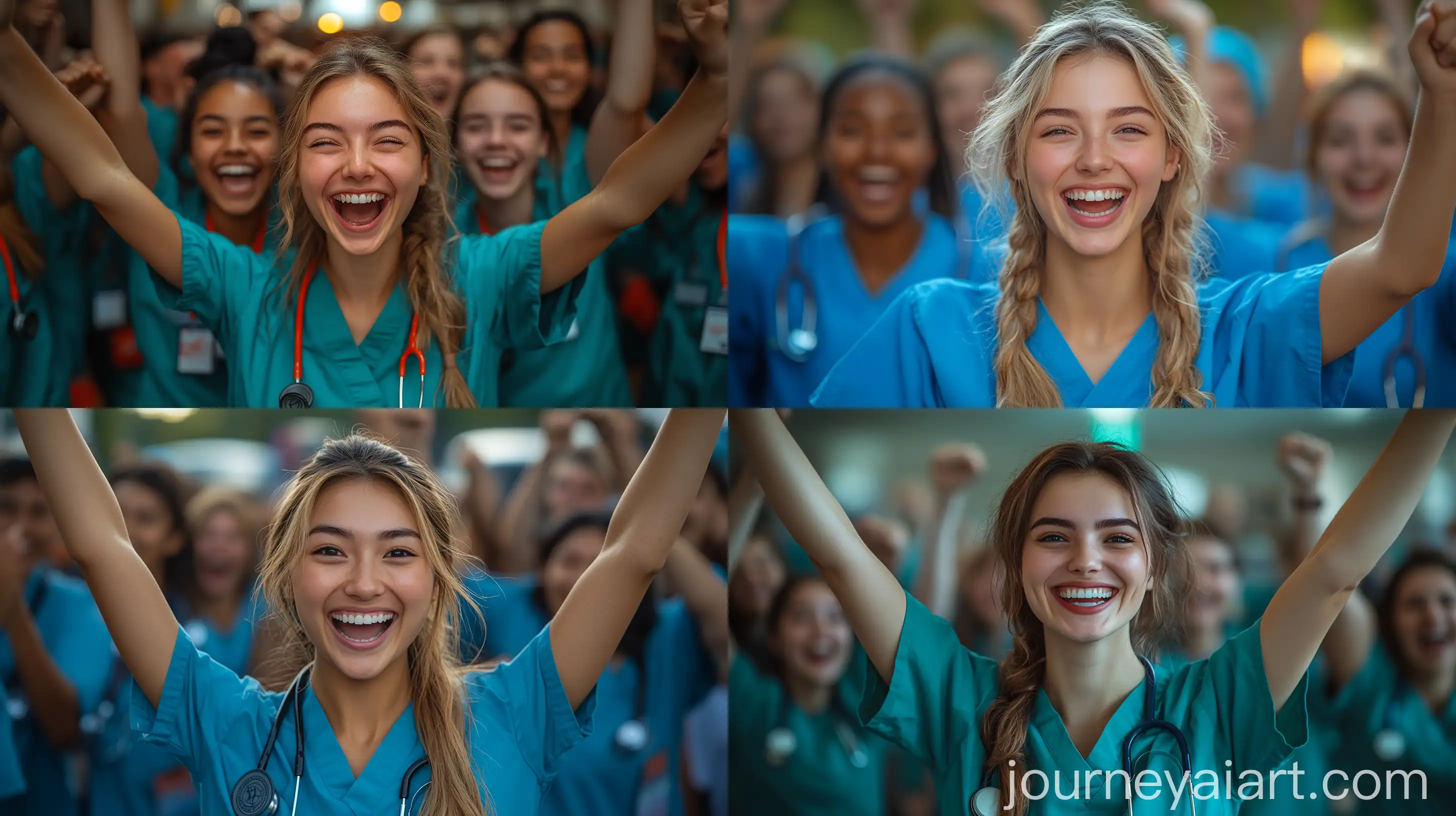 Diverse-Team-of-Nursing-Students-Celebrating-Medical-Education