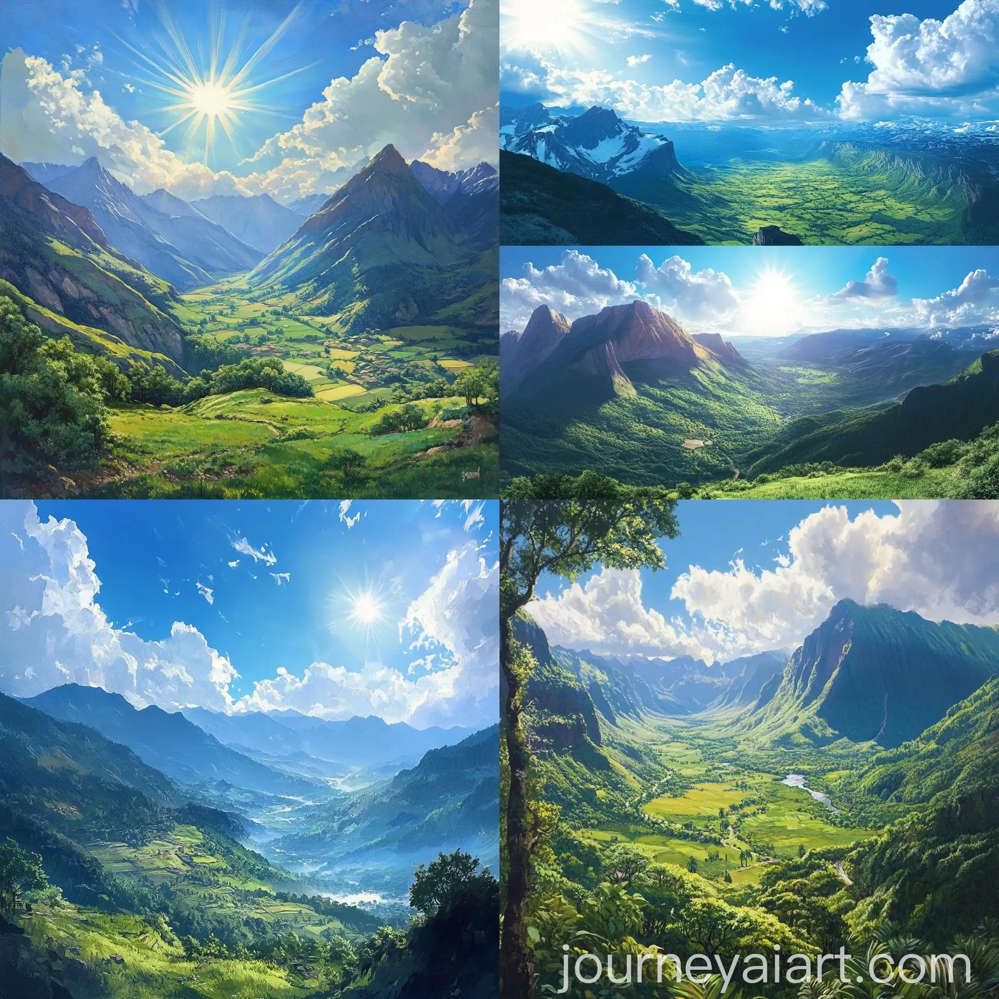Sunny-Day-in-a-Verdant-Valley-with-Blue-Sky