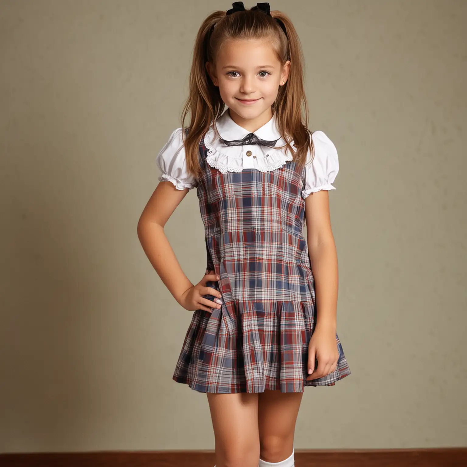 A-Young-Girl-in-Fifth-Grade-School-Uniform-Mini-Dress