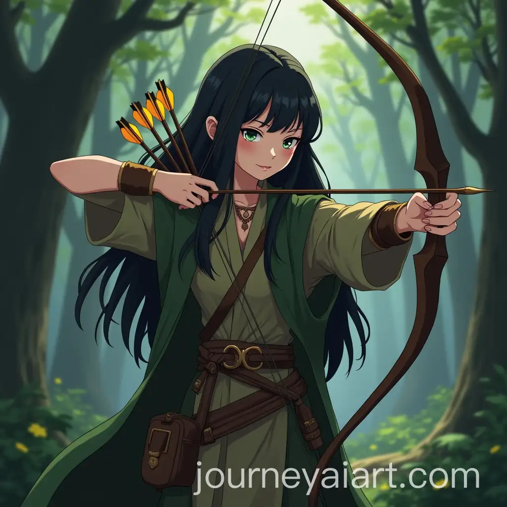 Forest-Huntress-with-Glowing-Arrow-Bow-in-Kingdom-Ages