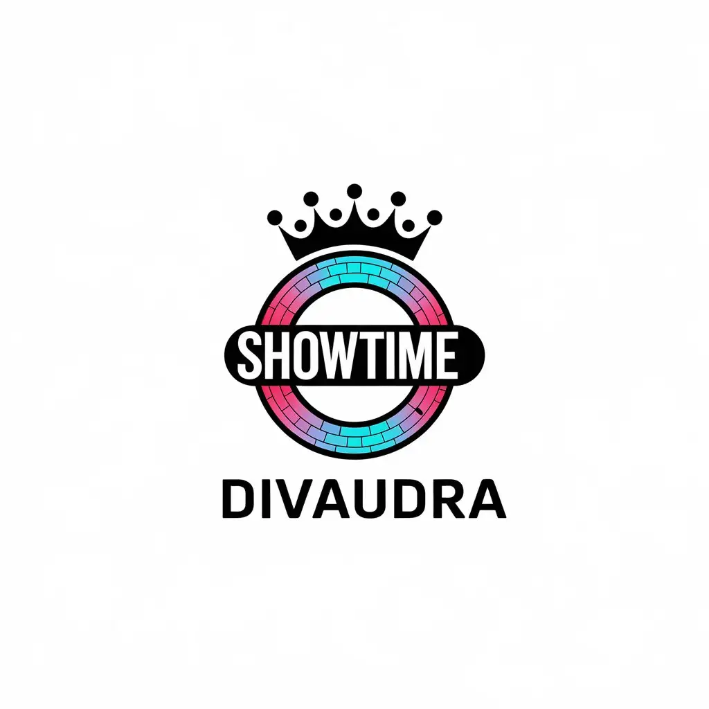 LOGO Design for Divaudra Retro Showtime Cyberpunk Steampunk Style with Queen Crown Theme