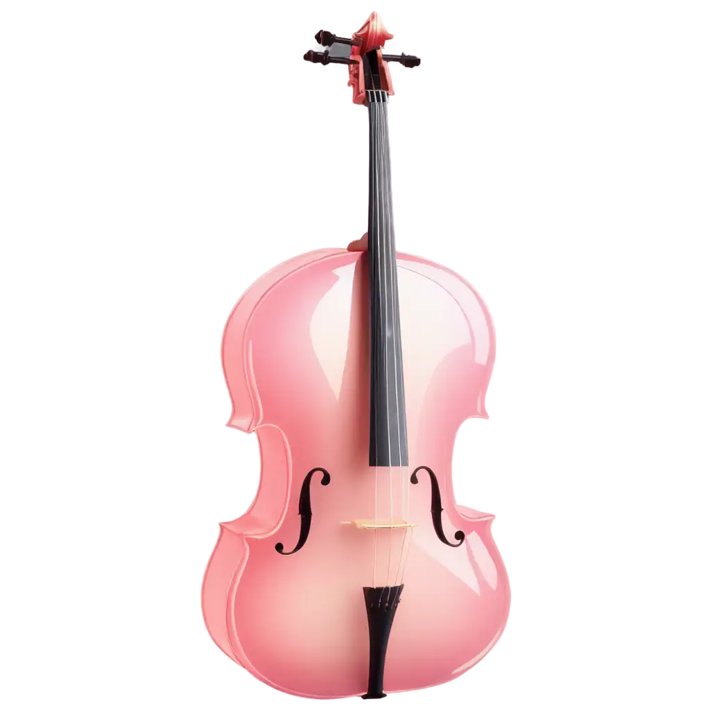 Light-PinkWhite-Gradient-Translucent-Cello-Icon-PNG-Vector-3D-Icon-for-Versatile-Digital-Design