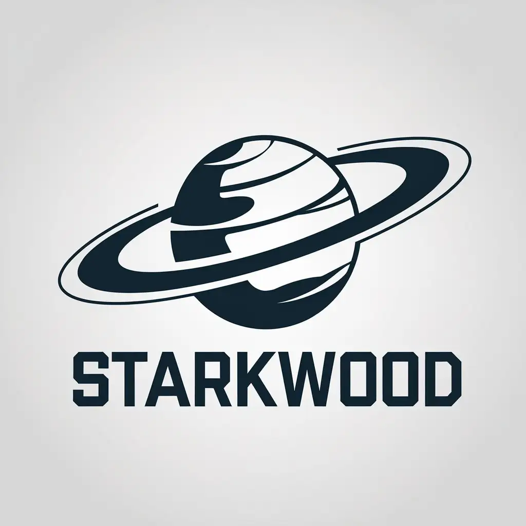 LOGO Design for Starkwood Vector Planet Symbol with Moderate Style on Clear Background