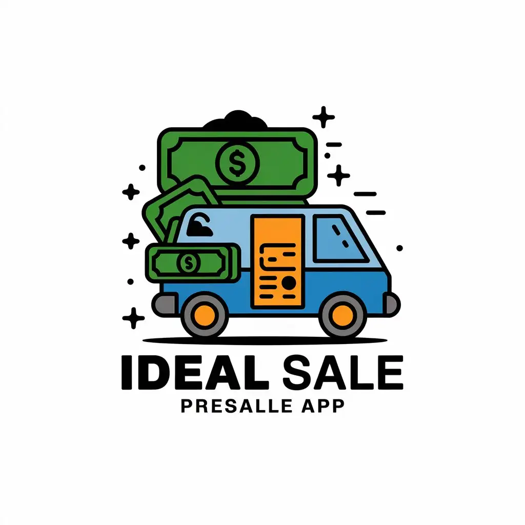 LOGO Design for Ideal Sale Cash Van Presale Mobile App with Clean Vector Style