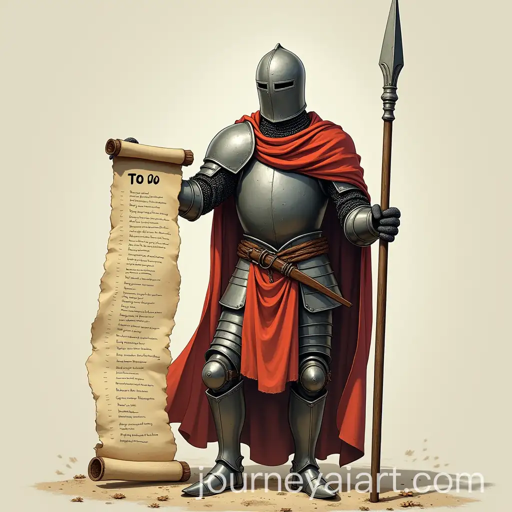 Knight-Holding-a-ToDo-List-Scroll-and-Spear