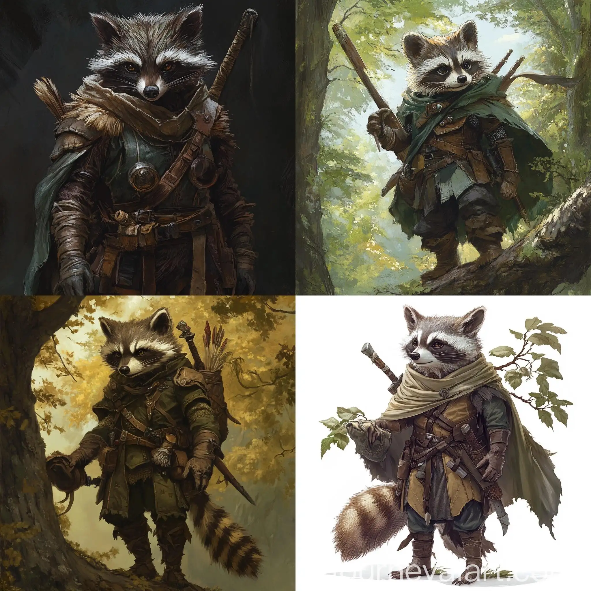 Wood-Elf-Character-in-Fantasy-Setting-with-Raccoon-Companion