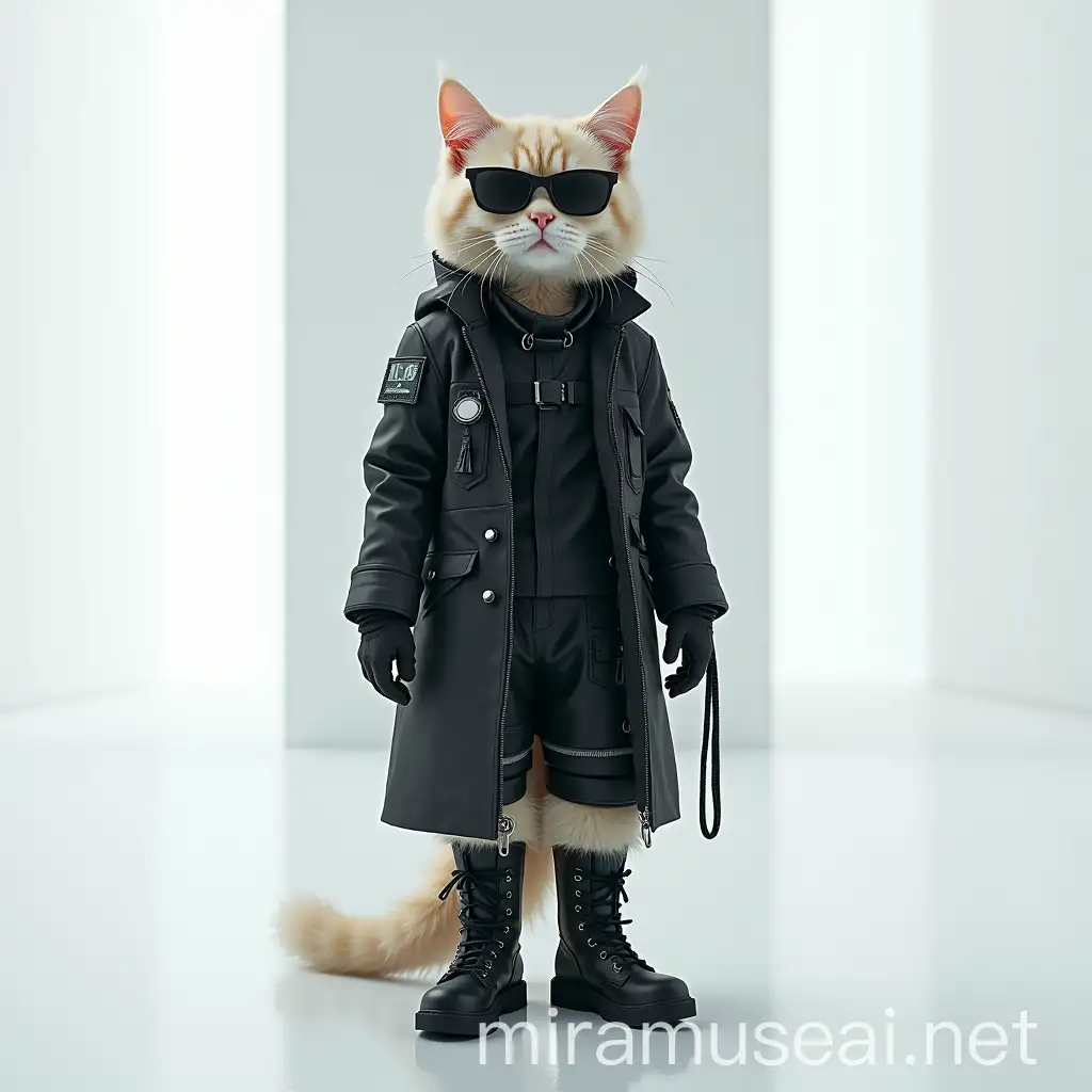 Futuristic Kitty Fashion Show with Cyberpunk Style and Grunge Influences