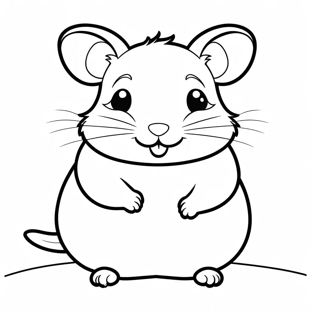 Friendly-Cartoon-Hamster-Coloring-Page-Black-and-White-Line-Art