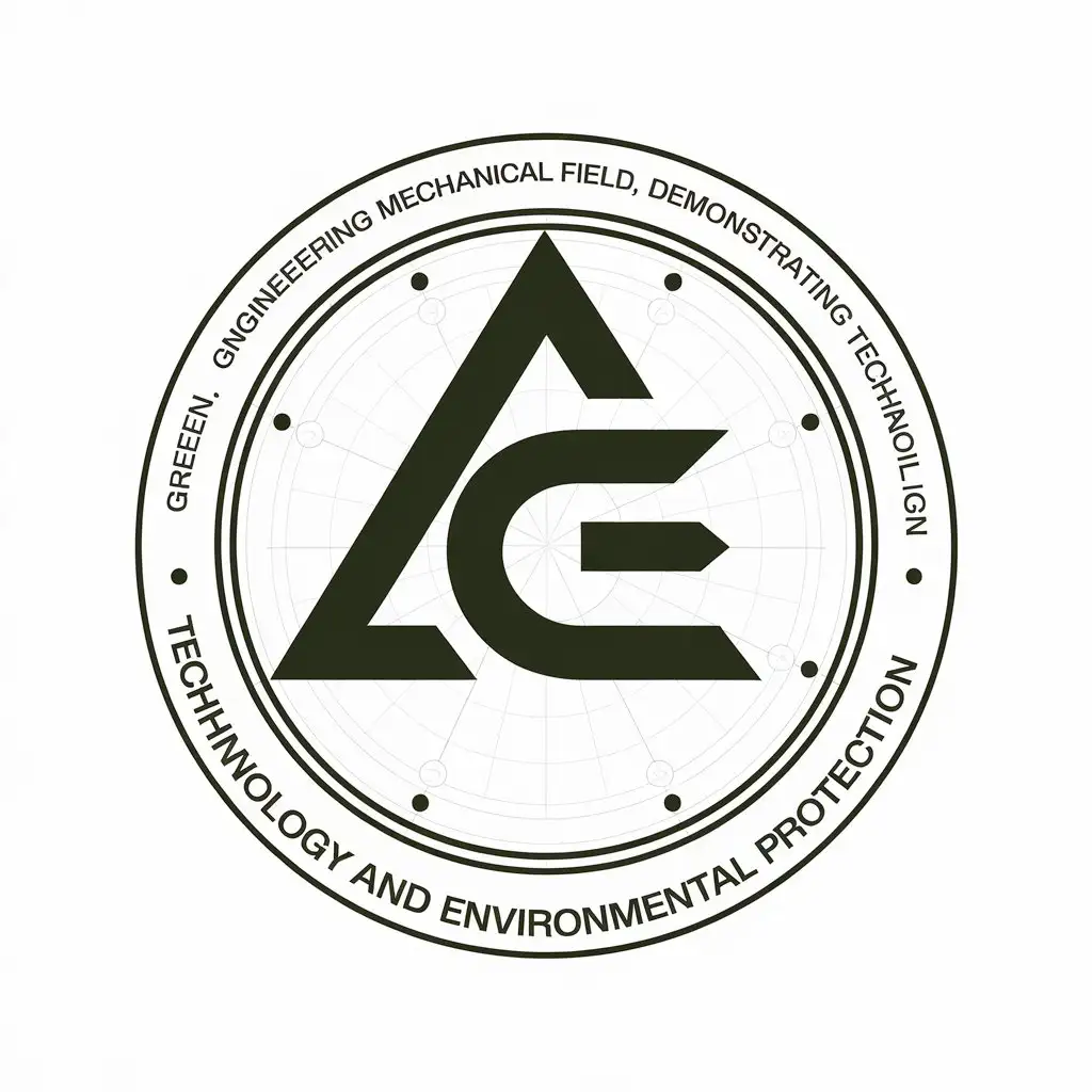 a vector logo design,with the text "Green, engineering mechanical field, demonstrating technology and environmental protection.", main symbol:ACE,Moderate,be used in Technology industry,clear background