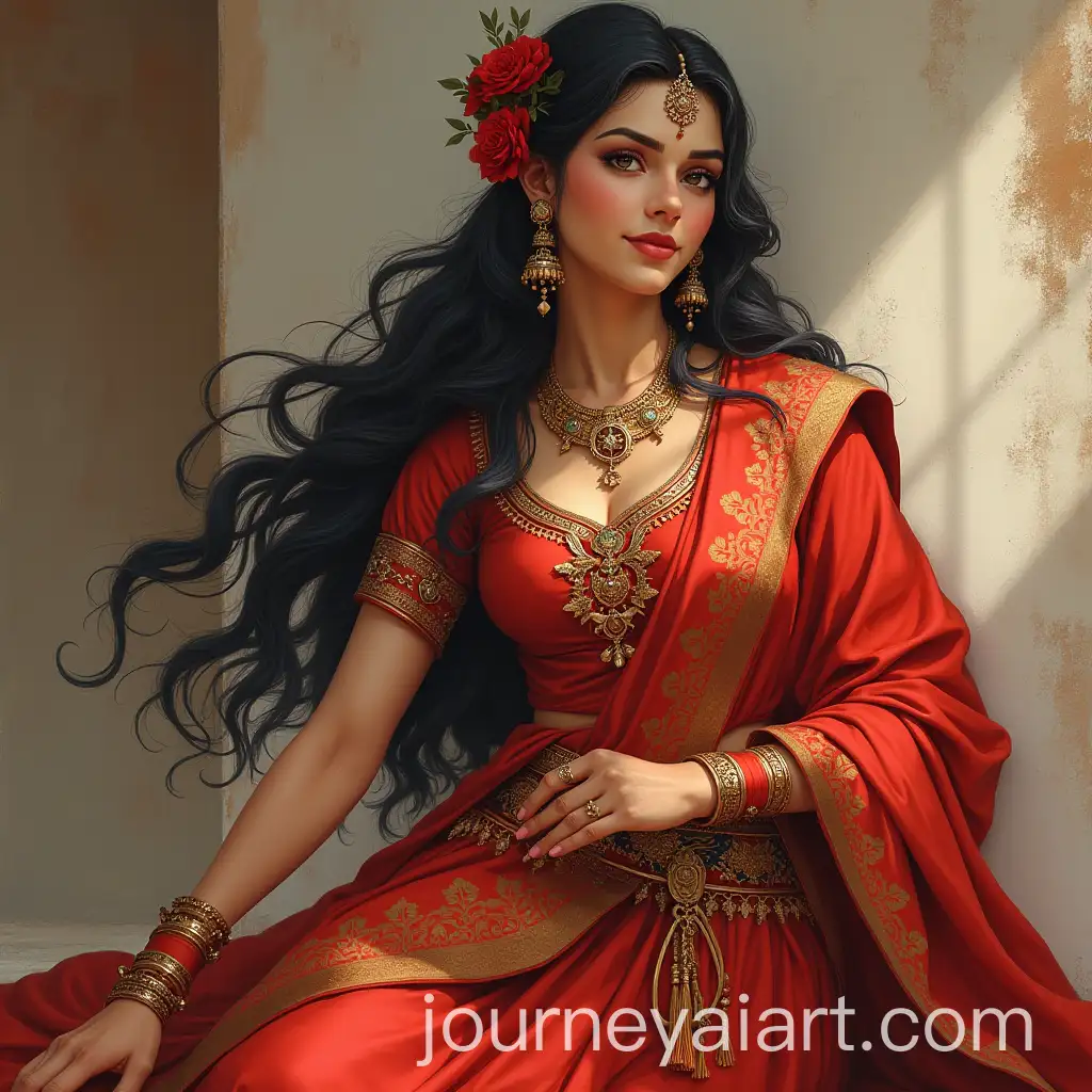 Lakshmi-Bai-from-FateGrand-Order-Sitting-and-Smiling