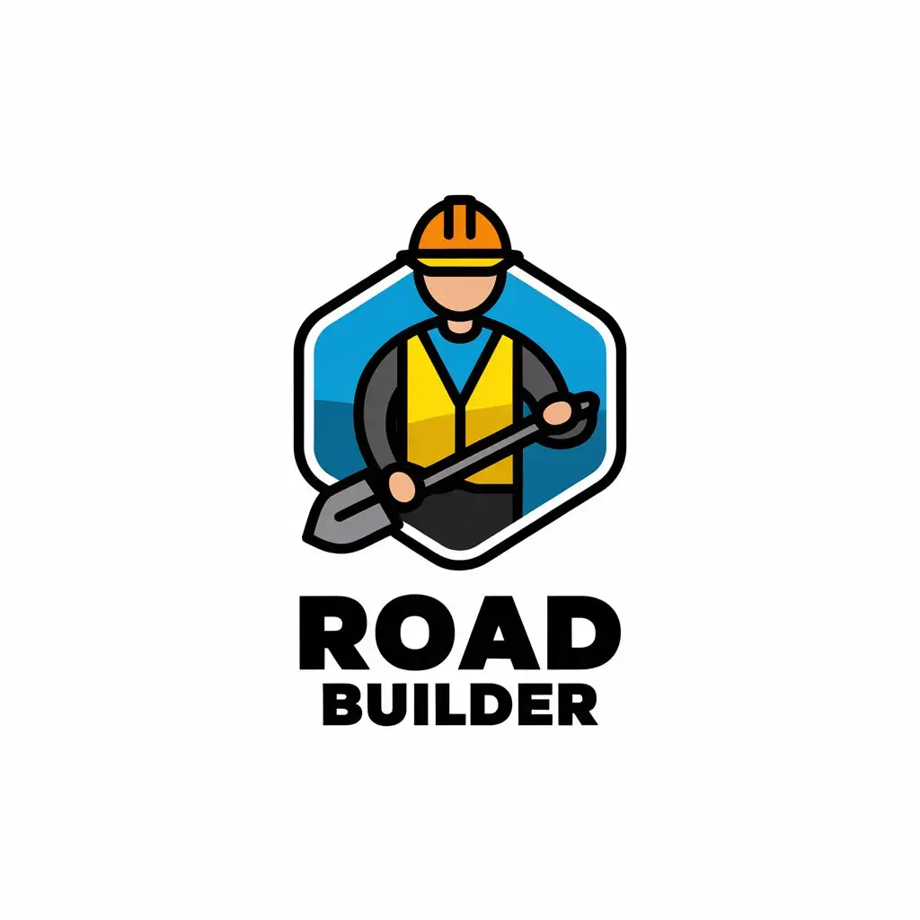 a vector logo design,with the text "road builder", main symbol:road builder,complex,be used in Construction industry,clear background