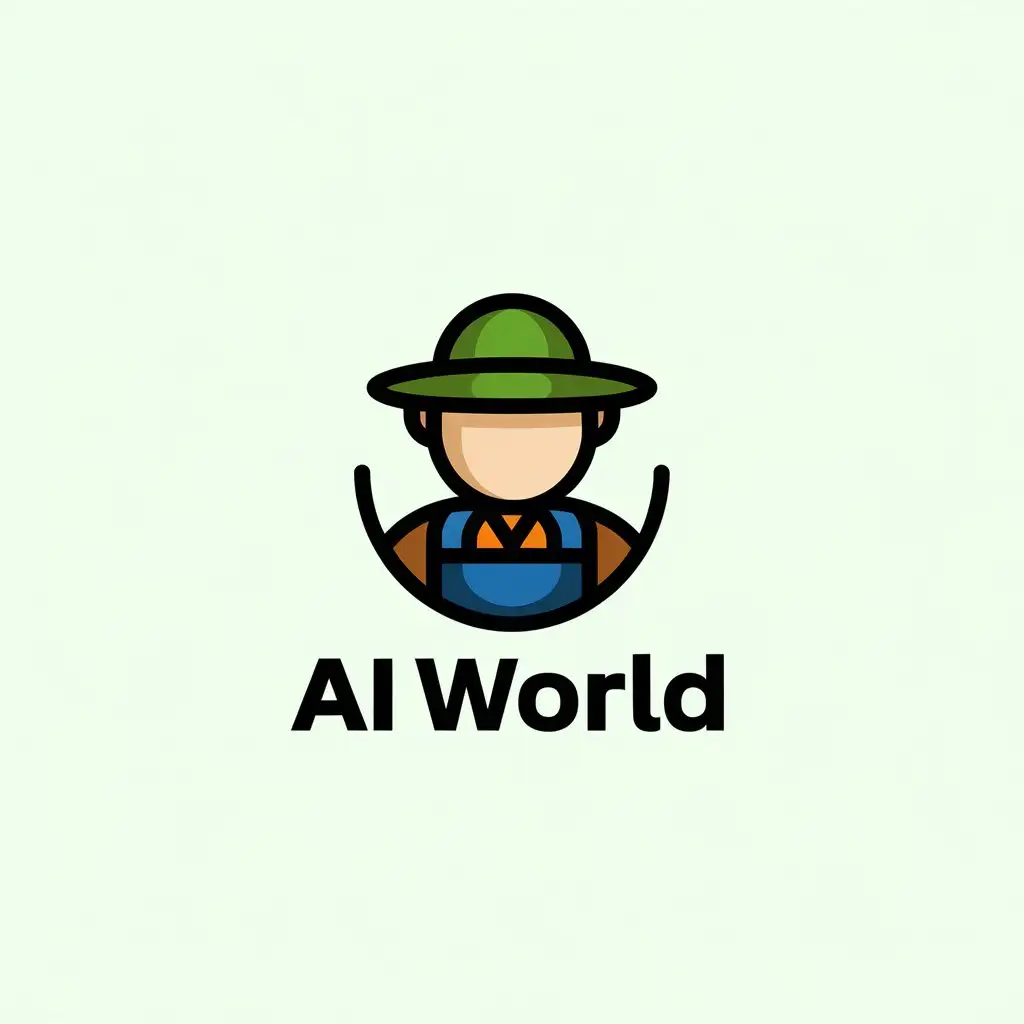 a vector logo design,with the text "Ai World", main symbol:Agricultural Innovation World,Moderate,be used in Education industry,clear background