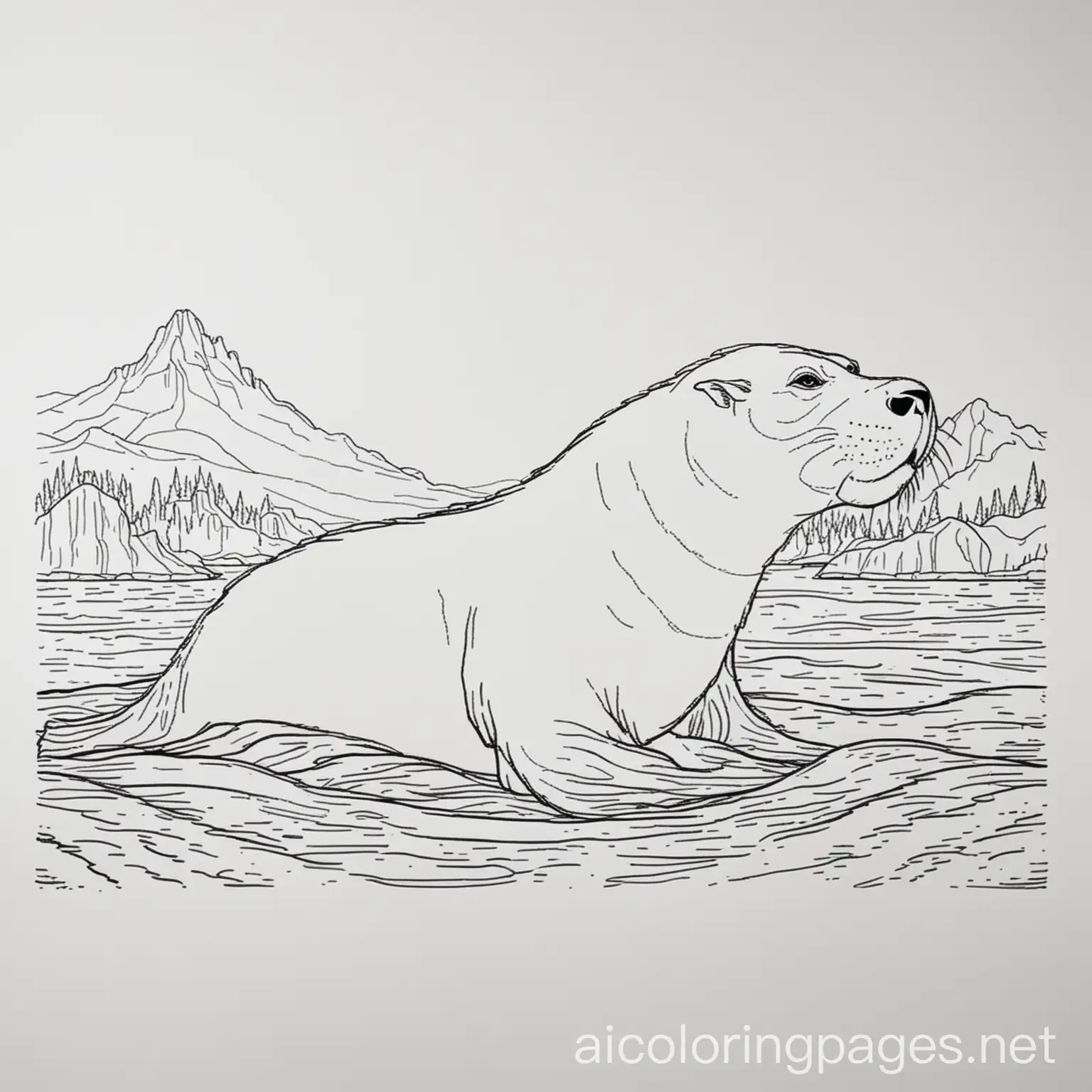 Sea-Lion-Coloring-Page-on-Frozen-Lake