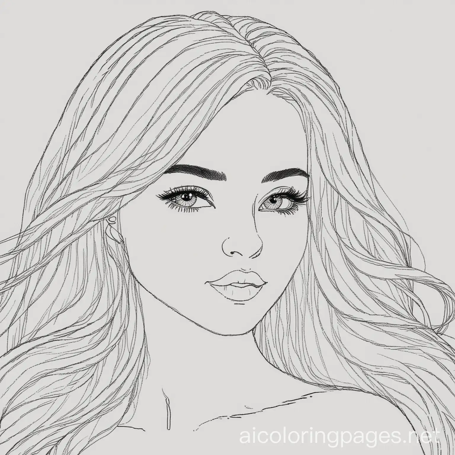 adult coloring women, Coloring Page, black and white, line art, white background, Simplicity, Ample White Space. The background of the coloring page is plain white to make it easy for young children to color within the lines. The outlines of all the subjects are easy to distinguish, making it simple for kids to color without too much difficulty