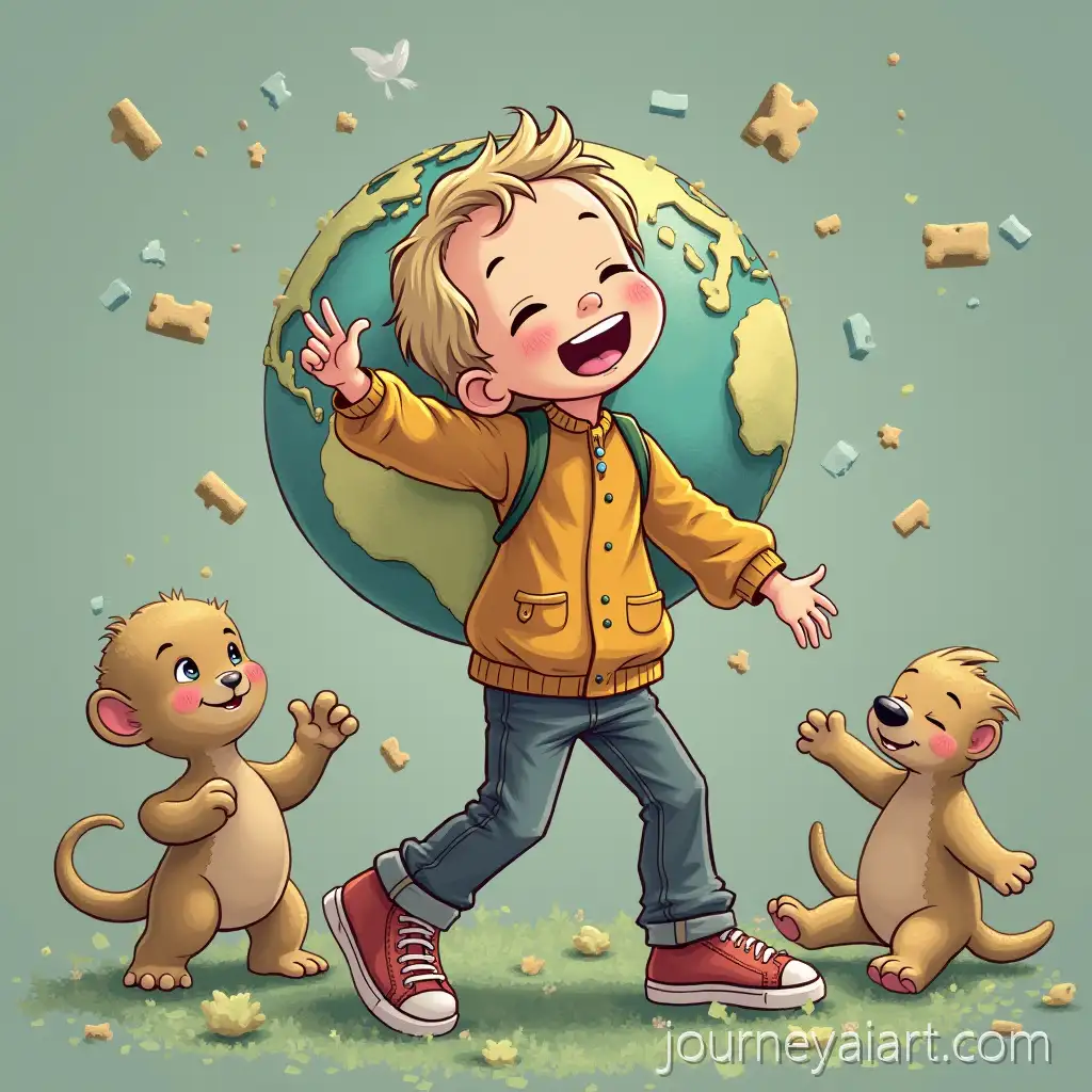 Dreamy-Fantasy-Scene-of-a-Person-Walking-Joyfully-Among-Falling-Magical-Fragments