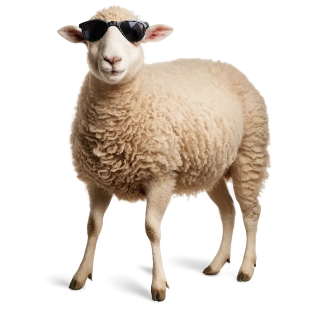 Texel-Sheep-with-Black-Sunglasses-PNG-Image-for-Creative-Projects